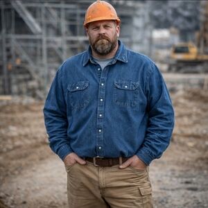 Red Kap Heavy Denim Snap Button Work Shirt Men’s 3XL Oversized